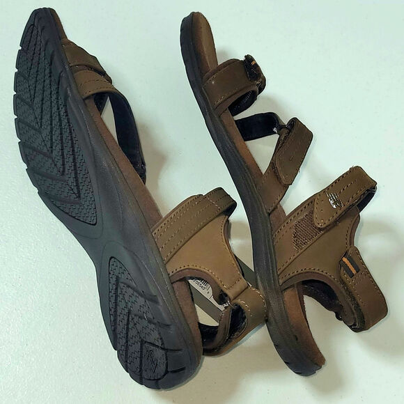 New Balance Maya Sports Sandals Nubuck Sz 9D 8.5 Brown Leather Anatomical Heel - Picture 14 of 15